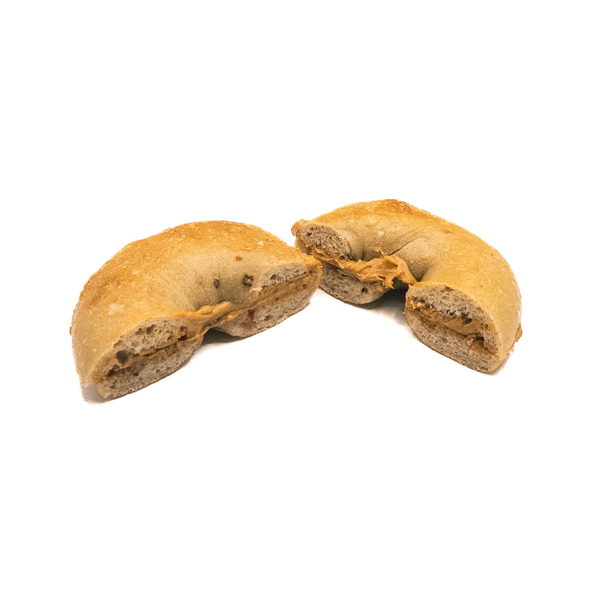 Brown Bagel Peanut Butter And Jam